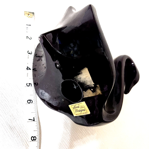 Nova Designs Fine Ceramic Swan Towel Holder Bathroom Decor Dark Brown CA pottery - Picture 8 of 8